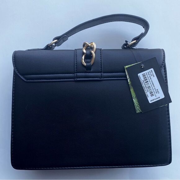 NWT Badgley Mischka Kelly Big Chain Crossbody Bag, Black/Gold - Picture 3 of 4